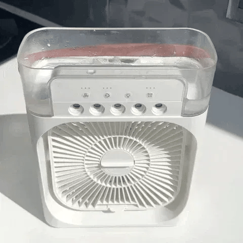 AéroZen - Ventilateur Portable 3 en 1 : Refroidisseur, Humidificateur & Lampe LED