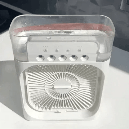 AéroZen - Ventilateur Portable 3 en 1 : Refroidisseur, Humidificateur & Lampe LED
