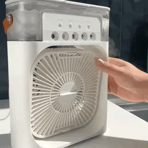 AéroZen - Ventilateur Portable 3 en 1 : Refroidisseur, Humidificateur & Lampe LED
